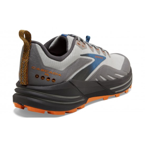 Brooks Cascadia 16 Oyster Mushroom/Alloy/Orange Men