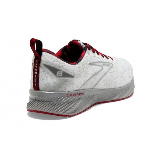 Brooks Levitate 6 White/Red/Silver Men